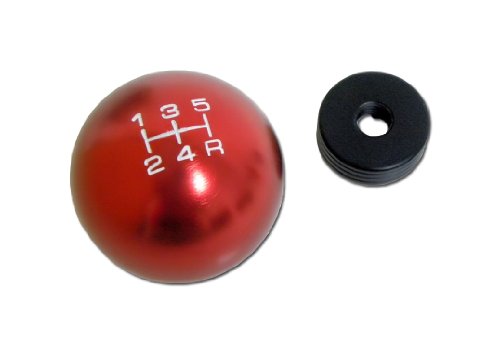12x1.25mm Threaded 5 Speed ROUND BALL Type R S Shift knob in RED Billet Aluminum for Subaru Impreza WRX STI RS Forester Legacy Outback THREADED (NO adapters) JDM Gear Shifter Selector Steering System VMS Racing 106-ERPSKRD121255RD