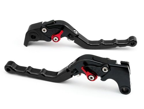 Pair black Adjustable Foldable Folding CNC Motorcycle Brake Clutch Levers Fit for TRIUMPH Tiger 1050/ABS 2007 2008 2009 2010 2011 (T-333/F-14) Clutch GAO BLACK_Foldable_Levers_302