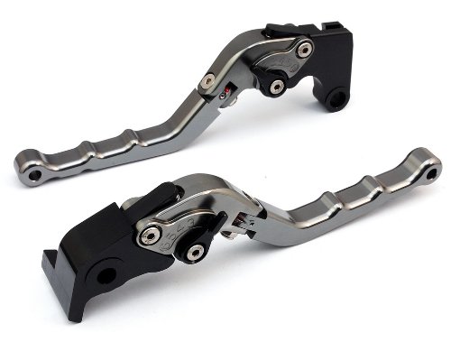 Pair gray Adjustable Folding Foldable CNC Motorcycle Brake Clutch Levers Fit for Suzuki GSR750/ABS 2011-2012 (S-248/F-14) Clutch GAO Foldable_Levers_GRAY_121