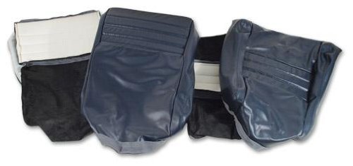 West Coast Corvettes - Corvette Leather Seat Covers. Dark Blue Leather/Vinyl Original 2Bolster - A3419946DS Accessories West Coast Corvettes A3419946DS