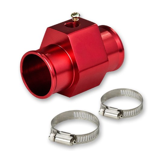 ANODIZED ALUMINUM 1.1 INCH /28MM RADIATOR WATER TEMPERATURE SENSOR GAUGE ADAPTOR RED Water Temp DNA ADT-WATEMP-28MM-RD