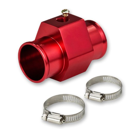 ANODIZED ALUMINUM 1.3 INCH /32MM RADIATOR WATER TEMPERATURE SENSOR GAUGE ADAPTOR RED Water Temp DNA ADT-WATEMP-32MM-RD
