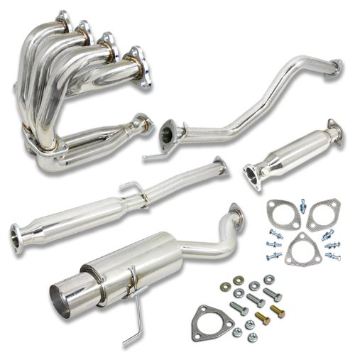 CIVIC 3-DOOR HATCHBACK FULL EXHAUST KIT CAT BACK+HEADER+EXHAUST PIPE EK Cat-Back Systems DNA CBE-HC963+HDS-HC88+HFC