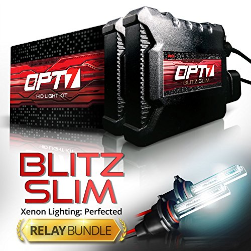 Blitz 35w Slim HID Kit - All Bulb Sizes and Colors - Relay Capacitor Bundle - 2 Yr Warranty - 9006 (5000K Bright White Xenon Light) Electrical OPT7 9006-5K-DCS