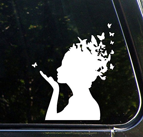 Bumper Stickers, Decals & Magnets Yadda-Yadda Design Co. CAR - Butterfly Girl - (WHITE)