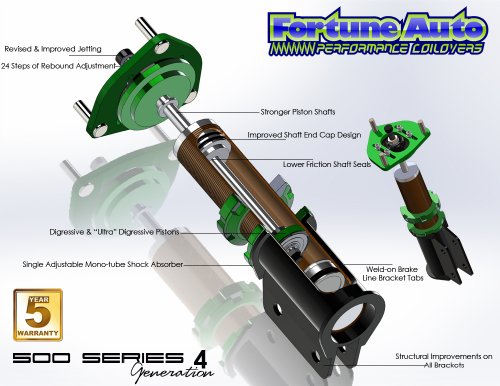 Fortune Auto MAZDA 6 (GG3S/GG3P) (2003~2008) 500 Street Series Coilovers Lowering Kits Fortune Auto FA500-MZDA6GG-148