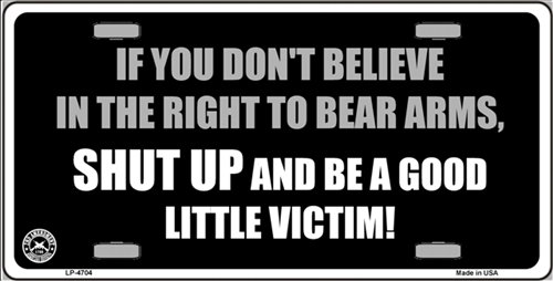 If You Don't Believe In The Right To Bear Arms (2nd Amendment) Metal Novelty License Plate Tag Sign Frames LP-4704