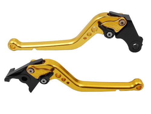 Pair gold Adjustable Long CNC Motorcycle Brake Clutch Levers Fit for Ducati Multistrada 1200/S/ABS 2010 2011 2012 (H-11/F-11) Drive Train GAO gold_Long_Lever_211