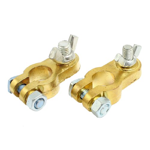 2 Pcs Metal Straight Type Battery Terminals Parts for Car Terminals & Ends Amico Amico