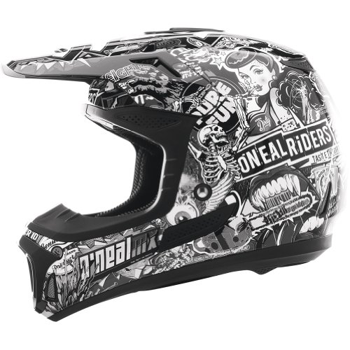 O'Neal 8-Series Crank Helmet (Black/White, Small) Helmets O'Neal 0619-702