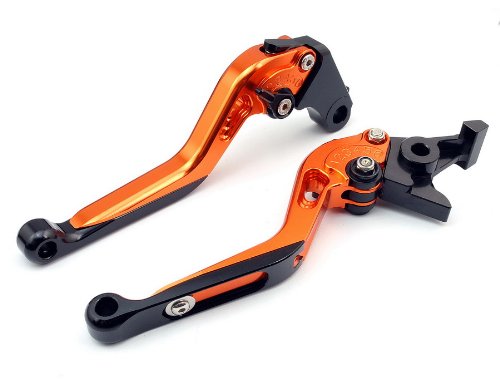 Pair Orange Adjustable Extendable CNC Motorcycle Brake Clutch Levers Fit for Ducati Monster 1100S/ABS 2009 2010 2011 2012 (H-11/F-11) Clutch GAO Orange_Extendable_Lever_210