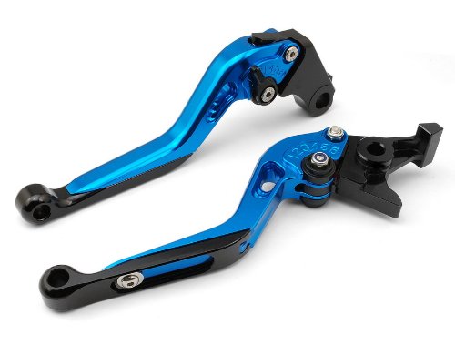 Pair Blue Adjustable Extendable CNC Motorcycle Brake Clutch Levers Fit for Ducati Monster 1100S/ABS 2009 2010 2011 2012 (H-11/F-11) Drive Train GAO Blue_Extendable_Lever_210