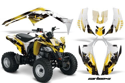 AMR Racing Can Am Bombardier DS250 ATV (All Years) Carbon X - Yellow Graphic Kit Decals AMR Racing 3A-12020