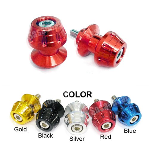 MIT Motors - RED - 10mm Universal Swingarm Spools - KAWASAKI ZX6R ZX6 636, ZX9R ZX9, ZX10R ZX10, ZX12R ZX12, ZX14R ZX14, ZZR 1200, 600, 900, Ninja 250, 650 Swing Arm Spools MIT Motors U-SS-R10-RD