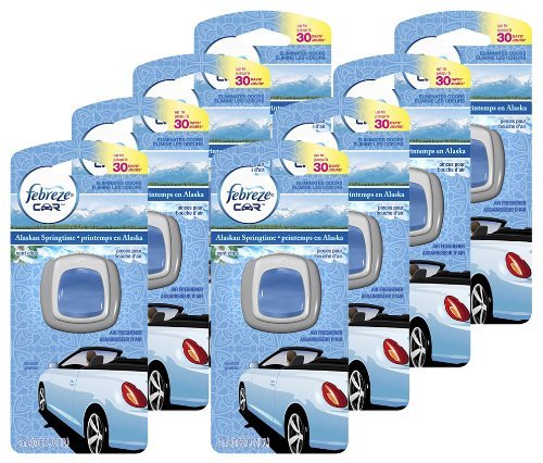 Febreze Car Vent Clips Air Freshener and Odor Eliminator, Alaskan Springtime Scent - 8 Pieces Air Fresheners Febreze 52974-8