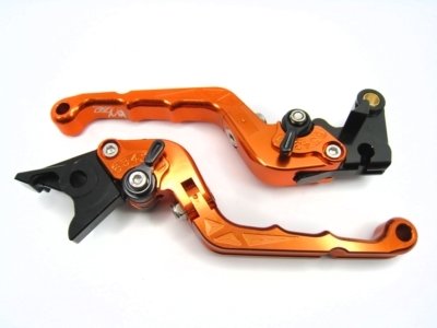 Thick Clutch Brake Levers OR for Kawasaki ZRX1100 ZRX1200 99 00-04 05 06 07 Forward Controls Moto-777 XXD-LEV-FOL-THK-BK-OR-OR-ZRX1100-F14C777