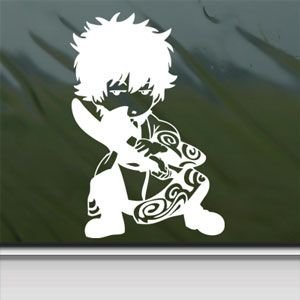 Gintama White Sticker Decal Japanese Anime White Car Window Wall Macbook Notebook Laptop Sticker Decal Wall Stickers & Murals faststicker 5055626026144
