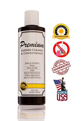 Leather Cleaner & Conditioner by Vital Brandz Cleans & Protects Boots, Furniture, Car Interiors, Jackets, Purses, White Leather and More - Easy to Apply - No Sticky Residue – Boosts Life of Leather – 8 Oz – Made in the USA Leather Cleaners & Conditioners Vital Brandz H&PC-83799