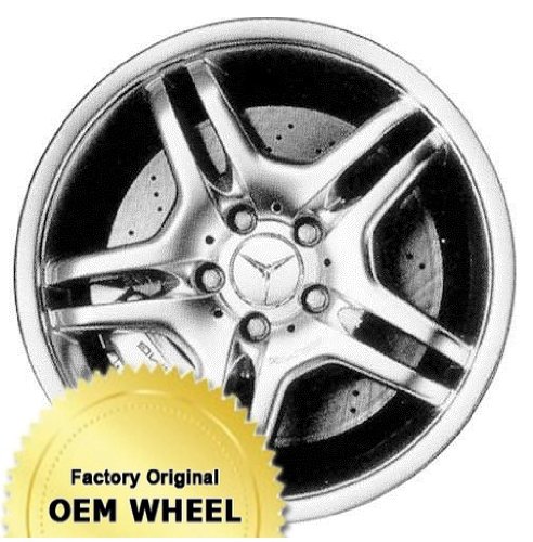 MERCEDES C55,CLK55,CLK-CLASS,C-CLASS 17X7.5 5 DOUBLE SPOKES Factory Oem Wheel Rim- HYPER SILVER - Remanufactured Car Detroit Wheel and Tire HOL.65293-HSHSHS-A (F)