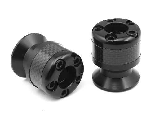 a Pair of Carbon black Fiber Anodized CNC Billet Aluminum Swingarm Stand Spool Slider Protector Fit For Suzuki RGV 250 alle Frame Guards etop ETOPS-MT827-180-black