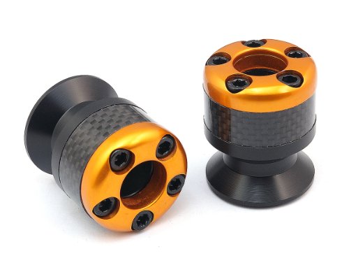 a Pair of Carbon gold Fiber Anodized CNC Billet Aluminum Swingarm Stand Spool Slider Protector Fit For KAWASAKI ZX1100/ZX-11 1990-2001 Frame Guards etop ETOPS-MT827-224-gold