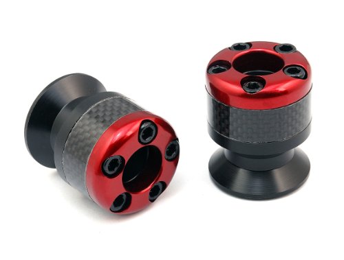 a Pair of Carbon red Fiber Anodized CNC Billet Aluminum Swingarm Stand Spool Slider Protector Fit For KAWASAKI Zephyr 1100 alle Frame Guards etop ETOPS-MT827-253-red