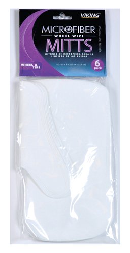 Viking Microfiber Wheel Wipe Mitts, for Wheel & Tire, 6 Count (Pack of 3) Total 18 Mitts Cleaners Viking UPC-08211-PK3