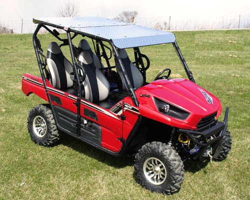 Mammoth Skin Kawasaki Teryx 4 Slide N' Ride Aluminum Diamond Roof, Color Black Texture TERYX4-HT01BLK-Black-Al Cabs & Roofs Mammoth Skin TERYX4-HT01BLK-Black-11