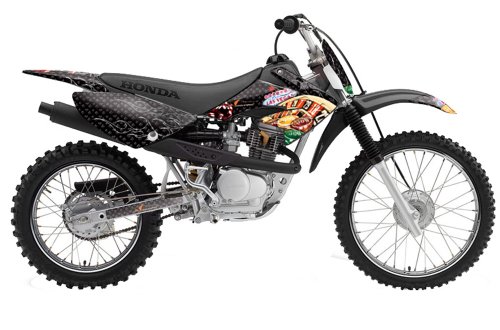 AMR Racing Honda CRF70 CRF80 2004-2012: Vegas Baller - Black MX Dirt Bike Graphic Kit Decals AMR Racing 3A-12207