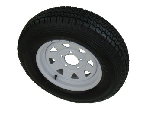 175/80D13 LRC 6 PR Vail Sport Bias Trailer Tire on 13 5 Lug White Spoke Steel Trailer Wheel Trailer Vail Sport ABV17513C135545WS