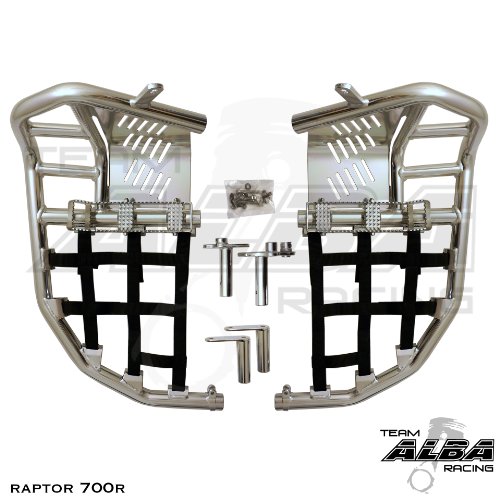 Yamaha Raptor 700 Propeg Nerf Bars Silver/Black Nerf Bars Alba Racing Propeg Nerfbar RNB-197-T7SB