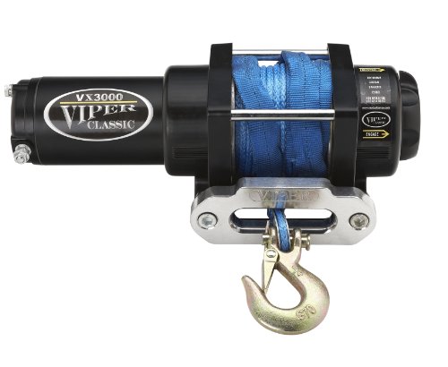 Viper Classic 3000lb ATV Winch & Custom Mount for Yamaha Grizzly 660 Models with BLUE AmSteel®-Blue Synthetic Rope Winches Moto Alliance VX3000-BL50-MA11903