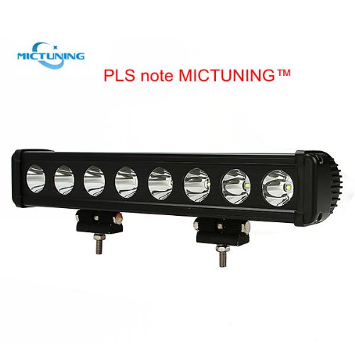 MICTUNING® Brand 15 Long Distance CREE Led Light Bar Spot Beam - 10W*8 Led 10000 Lumen - Heady Duty 4×4 off Road Jeep ATV UTV Bulbs MicTuning MT-CHCR80