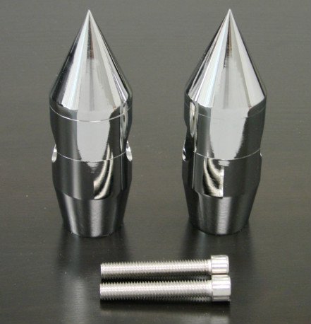 5 Chrome Billet Spike Handlebar Risers for Harley Softail Dyna Sportster Custom Handlebar Risers TMS MT030-005-CHROMED
