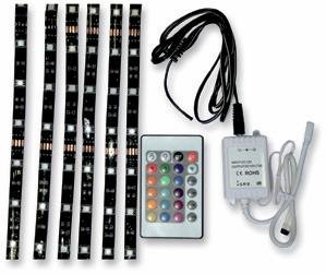 LED Accent Light Kit - Strip with Remote - Multi Color, Manufacturer: Bluhm Enterprises, LED STRIP KIT 6PC KT MULTI RMT Instrument Panel Dimmer Bluhm Enterprises 223999
