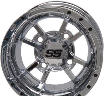 SS112 Golf Cart Wheel - 12x7 - 2+5 Offset - 4/4 - Chrome, Manufacturer: ITP, GOLF SS112 12X7 4/4 2+5 CHR Rims ITP Tires 373678