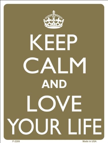 Keep Calm and Love Your Life Inspirational 9 x 12 Metal Novelty Parking Sign Covers Smart Blonde P-2209C