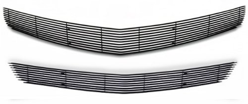 MaxMate 10-13 Chevy Camaro RS/LS V6 (Not for ZL1 Model) Phantom Style 2PC Combo Horizontal Billet Black Powder Coated Aluminum Grille Grill Insert Grille Inserts MaxMate BG-CV119+BG-CV120