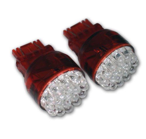TuningPros LEDRS-3157-R19 Rear Signal LED Light Bulbs 3157, 19 LED Red 2-pc Set Turn Signal Bulbs TuningPros FBA_LEDRS-3157-R19