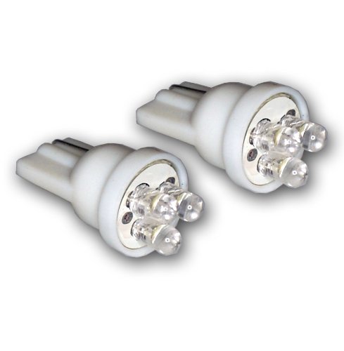 TuningPros LEDCK-T10-W3 Clock LED Light Bulbs T10 Wedge, 3 LED White 2-pc Set Lighting TuningPros LEDCK-T10-W3