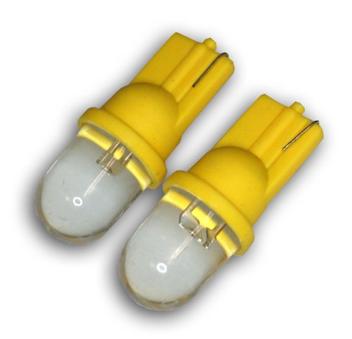TuningPros LEDFS-T10-A1 Front Signal LED Light Bulbs T10 Wedge, 1 LED Amber 2-pc Set Turn Signal Bulbs TuningPros LEDFS-T10-A1