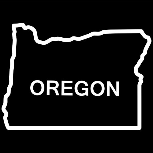 Oregon State Outline Decal Sticker (white, 5 inch) Decals Stickerslug z-aa-2083-white-5