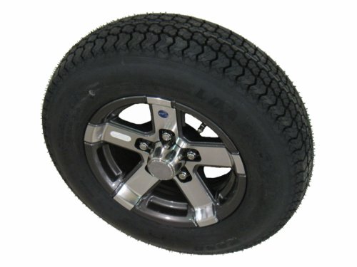 185/80D13 LRD 8 PR Kenda Loadstar Bias Trailer Tire on 13 5 Lug Series 07 Grey Hispec Aluminum Trailer Wheel with Accessories Trailer Kenda Loadstar/Hispec AB18513D735545G