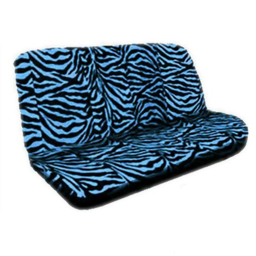 Blue & Black Zebra Animal Print Bench Seat Cover Universal Car Van Truck Accessories U.A.A. INC. SC-10017BL-B2