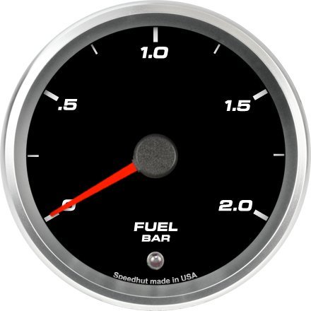 Speedhut 3-3/8 Fuel Pressure Gauge 0-2.0bar Metric (w/ warning) Fuel Pressure SpeedHut GRM338-FUEL-02