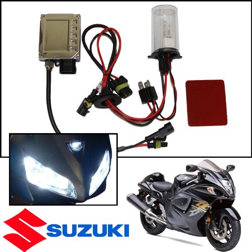 TGP H4 10000k Deep Blue AC HID Xenon Kit (Low Beam Only) with Halogen High 1990-1997 Suzuki GSX750 Katana Headlight & Tail Light Conversion Kits Third Gear Performance MIN-K1-H4-10K-C175