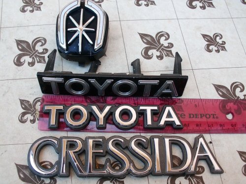 89 TOYOTA CRESSIDA FRONT HOOD ABS 7629 EMBLEM 75321-22760 REAR TRUNK LOGO BADGE SET OF 4 DECALS Emblems TOYOTA CRESSIDA 75321-22760