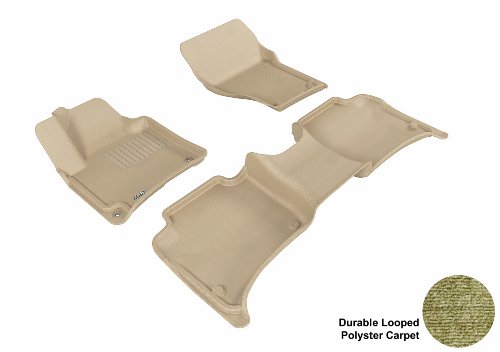 3D MAXpider U-ACE PORSCHE CAYENNE/ VOLKSWAGEN TOUAREG 2010-2013 CLASSIC TAN R1 R2 L1PO00202202 Floor Mat Floor Mats Custom Fit 3D MAXpider L1PO00202202