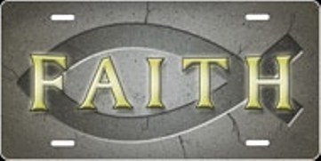Christian Fish Faith on Concrete Airbrush License Plate Covers Advanced Graphics T2892CF
