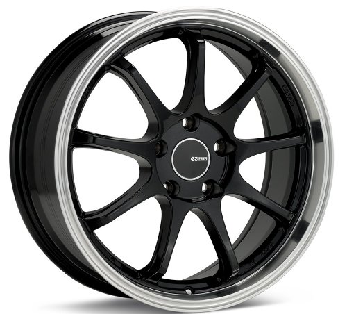 17x9 Enkei Tenjin (Black w/ Machined Lip) Wheels/Rims 5x114.3 (478-790-6535BK) Racing Enkei 478-790-6535BK